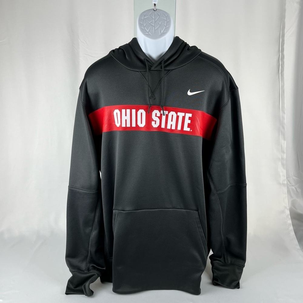 Nike Ohio State Buckeyes OSU Athletic Hoodie XL Dark Gray Red White RN#56323